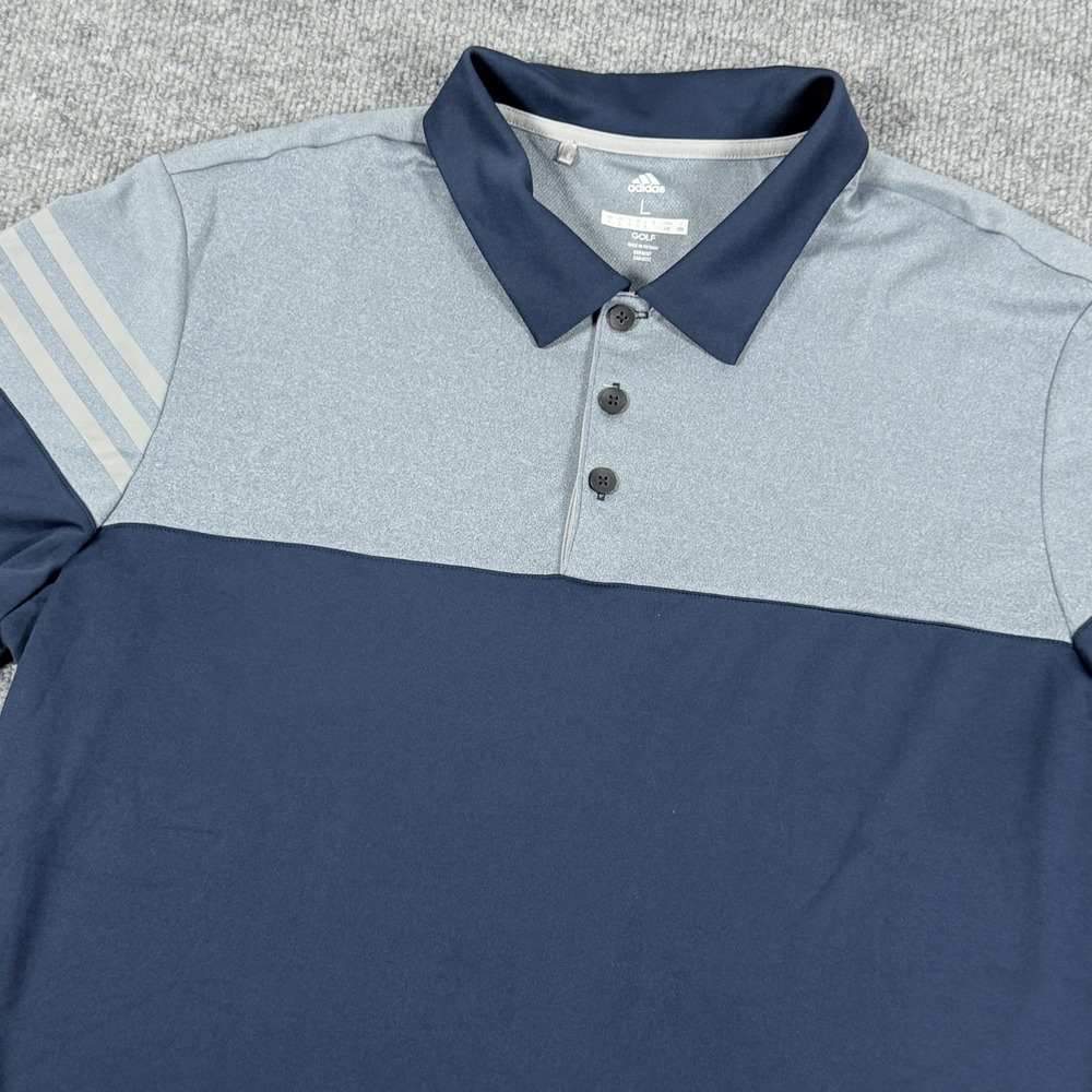 Adidas Polo Shirt Mens Large Golf Performance Three Stripes Lightweight Breathab